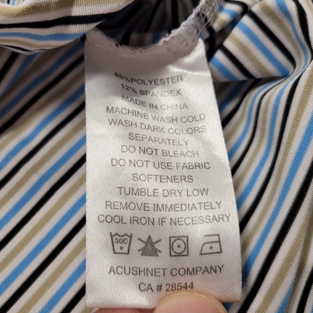 Footjoy Polo Shirt Mens XL Multi Color Striped Golf Performance Stretch Berkley - Picture 13 of 16